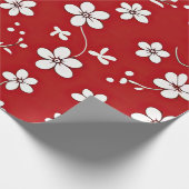 rode en witte bloemen cadeaupapier (Hoek)