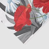 Rode en Witte Bloemen Dagen en papavers Tissuepapier (Detail)