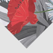 Rode en Witte Bloemen Dagen en papavers Tissuepapier (Detail)