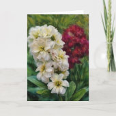 Rode en witte bloemen Floral Art Note Kaart (Voorkant)