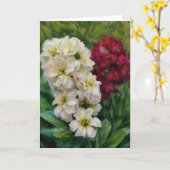 Rode en witte bloemen Floral Art Note Kaart (Gele Bloem)