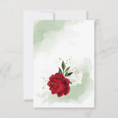 rode en witte bloemen groen gouden krans bedankkaart (Achterkant)