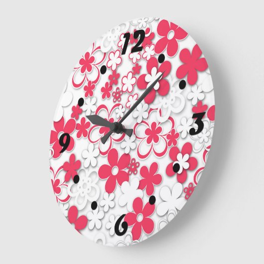 Rode en witte bloemen grote klok (Hoek)