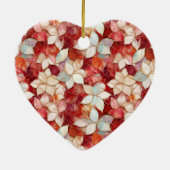 Rode en witte bloemen keramisch ornament (Achterkant)