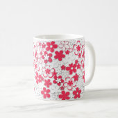 Rode en witte bloemen koffiemok (Voorkant rechts)