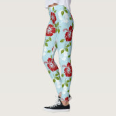 Rode en witte bloemen leggings (Links)