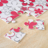 Rode en witte bloemen legpuzzel (Zijkant)