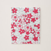 Rode en witte bloemen legpuzzel (Verticaal)
