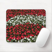 Rode en witte bloemen muismat (Met muis)