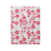 Rode en witte bloemen notitieblok (Linkerzijde)