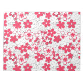 Rode en witte bloemen notitieblok (Voorkant)