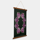 Rode en witte bloemen paar abstracte kunst  hangend wandkleed (Gebogen)