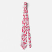 Rode en witte bloemen stropdas (Voorkant)