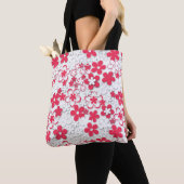 Rode en witte bloemen tote bag (Dichtbij)