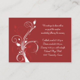 Rode en witte bloemenontvangst Kaart