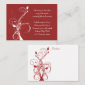 Rode en witte bloemenontvangst Kaart (Voorkant / Achterkant)