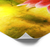 Rode en witte bloemenpaar distressed art poster (Hoek)