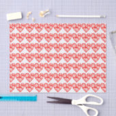 Rode en Witte Bloemhartjes Patroon Tissuepapier (Craft)