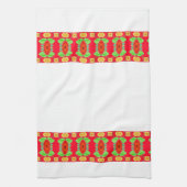 Rode en witte bloemige handdoek (Verticaal)