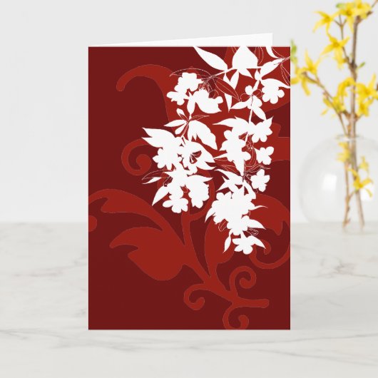 Rode en Witte Bloemkaart Kaart (Gele Bloem)