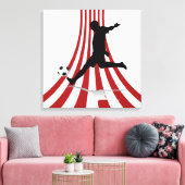 Rode en witte bogen Voetbalspeler ontwerp Canvas Afdruk (Insitu (Woonkamer))