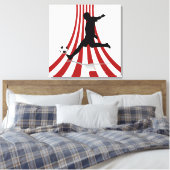 Rode en witte bogen Voetbalspeler ontwerp Canvas Afdruk (Insitu (Slaapkamer))