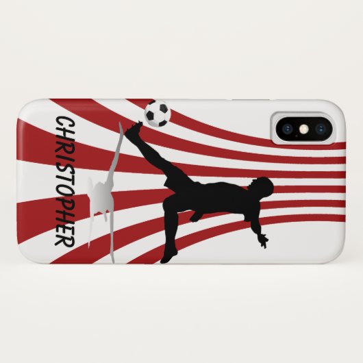 Rode en witte bogen Voetbalspeler ontwerp Case-Mate iPhone Case (Achterkant (horizontaal))