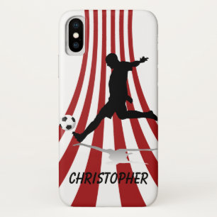 Rode en witte bogen Voetbalspeler ontwerp Case-Mate iPhone Case