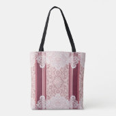 Rode en witte boho paisley print AI-kunst Tote Bag (Achterkant)