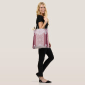 Rode en witte boho paisley print AI-kunst Tote Bag (Op model)
