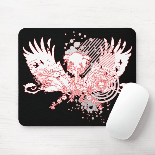 rode en witte boom. muismat (Met muis)