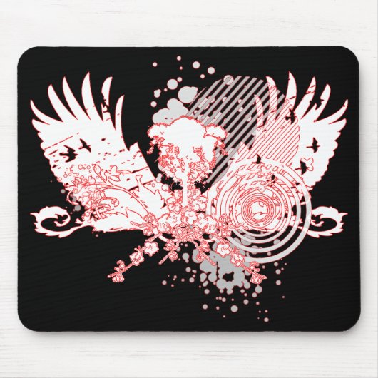 rode en witte boom. muismat (Voorkant)