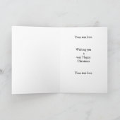 Rode en witte Border Collie kerstkaart Kaart (Binnen)