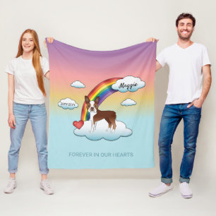 Rode En Witte Boston Terrier Regenboog Herdenking Fleece Deken