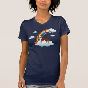 Rode En Witte Boston Terrier Regenboog Herdenking T-shirt