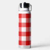 Rode en witte Buffel Plaid Waterfles (Achterkant)