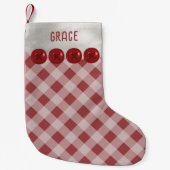 Rode en witte buffels met kerststaarten kleine kerstsok (Voorkant)