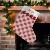 Rode en witte buffels met kerststaarten kleine kerstsok