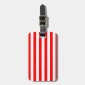Rode en Witte Cabana Strepen Bagagelabel (Voorkant verticaal)