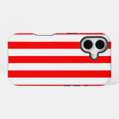 Rode en Witte Cabana Strepen iPhone 16 Hoesje (Achterkant horizontaal)