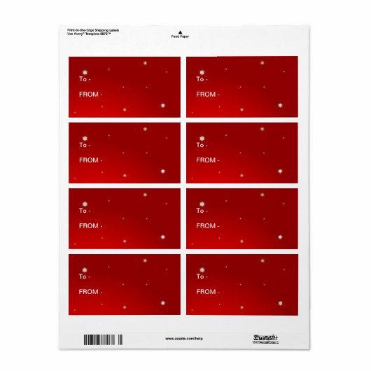 RODE EN WITTE Cadeaubordjes LABELS (Full Sheet)