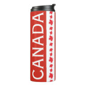 Rode en Witte Canada Tumbler – Esblad Patroon Thermosbeker (Gedraaid links)