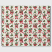 Rode en Witte Candy Cane Lint Kerstpatroon Cadeaupapier (Vlak)
