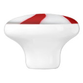 Rode en witte Candy Cane Peppermint Kerstmis Keramische Knop (Zijkant)