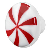 Rode en witte Candy Cane Peppermint Kerstmis Keramische Knop (Rechts)