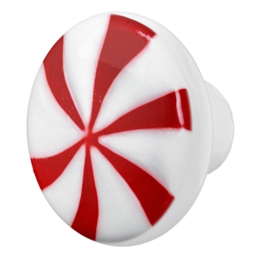 Rode en witte Candy Cane Peppermint Kerstmis Keramische Knop (Rechts)