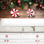 Rode en witte Candy Cane Peppermint Kerstmis Keramische Knop