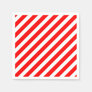 Rode en witte Candy Cane Stripes Papieren servette Servet