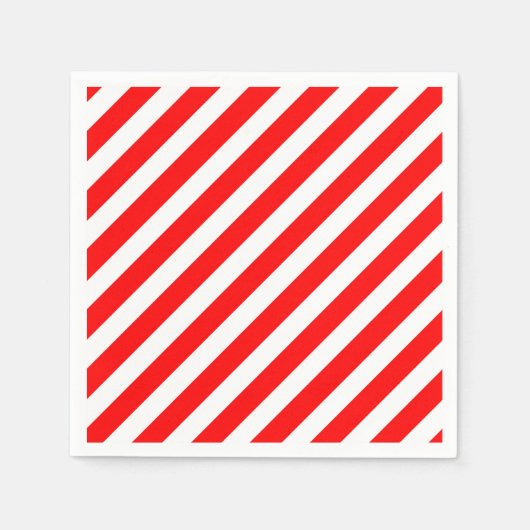 Rode en witte Candy Cane Stripes Papieren servette Servet (Voorkant)