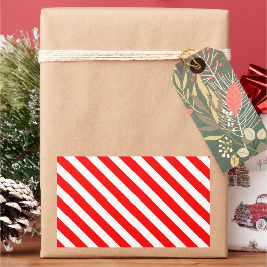 Rode en witte Candy Cane Stripes Sticker (Feestdagen)